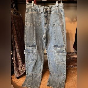 Vintage Lioness Distressed Cargo Jeans Sz L (oversized 12)